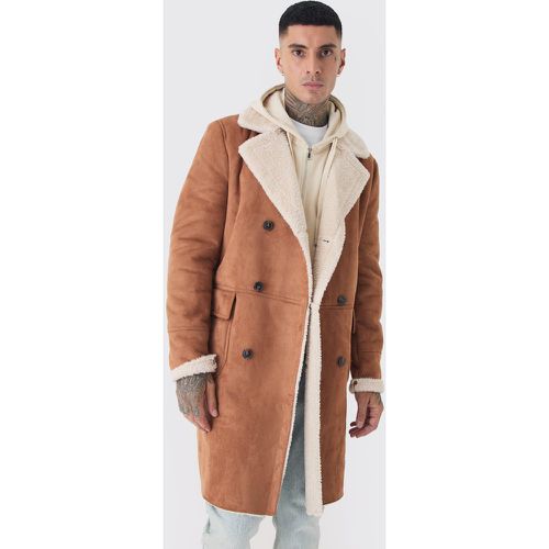 Tall - Manteau croisé en polaire - S - Boohooman - Modalova