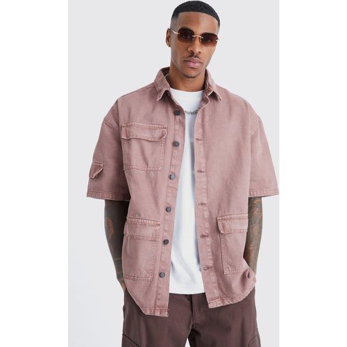 Chemise cargo en jean - M - Boohooman - Modalova