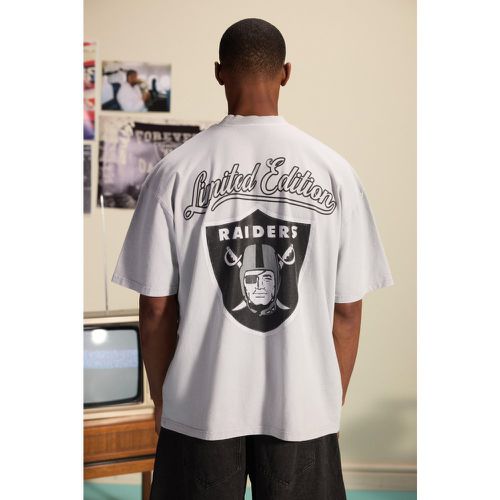 T-shirt oversize délavé imprimé NFL Raiders - Boohooman - Modalova