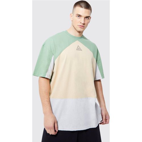 Tall - T-shirt oversize color block à logo - Boohooman - Modalova