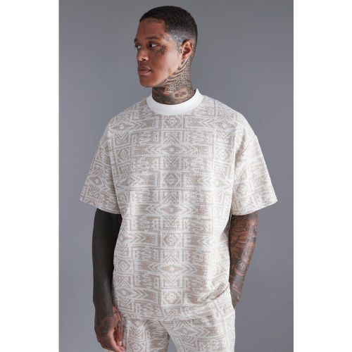 T-shirt oversize à imprimé aztèque - XS - Boohooman - Modalova