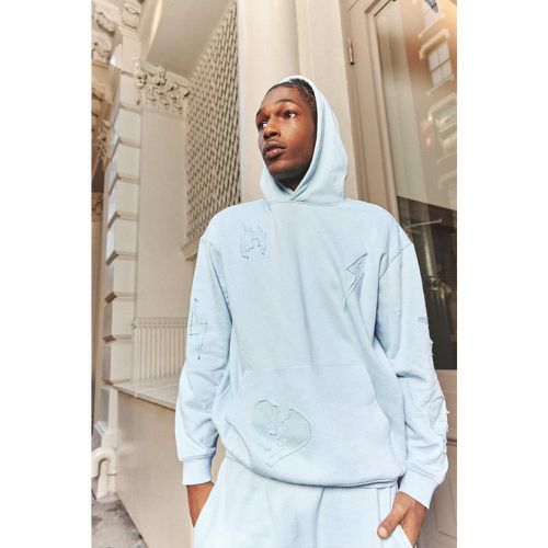 Sweat à capuche oversize à écusson homme - L - Boohooman - Modalova