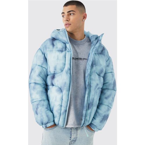 Doudoune matelassée tie dye à capuche - XS - Boohooman - Modalova