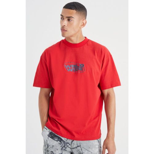 T-shirt oversize épais brodé - S - Boohooman - Modalova