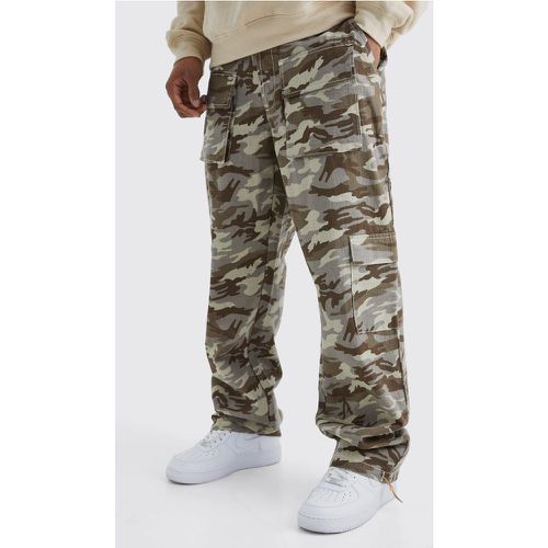 Pantalon cargo ample imprimé camouflage - Boohooman - Modalova