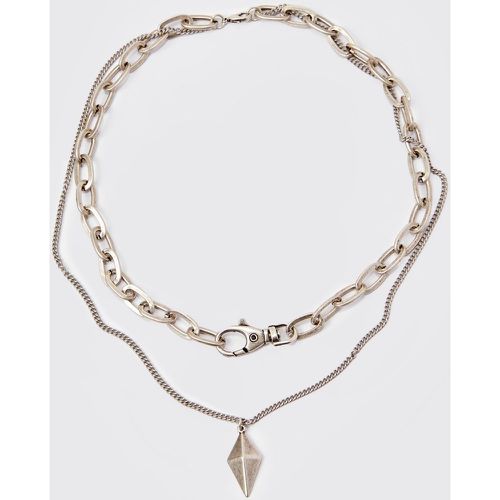 Collier à double pendentif - ONE SIZE - Boohooman - Modalova