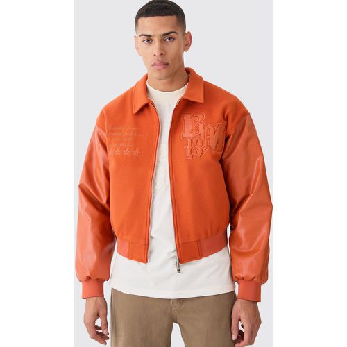 Veste oversize universitaire à col - L - Boohooman - Modalova