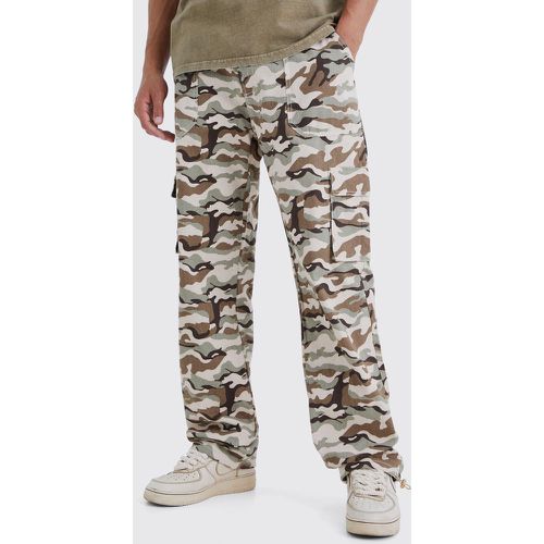 Tall - Pantalon cargo ample à imprimé camouflage - 30 - Boohooman - Modalova