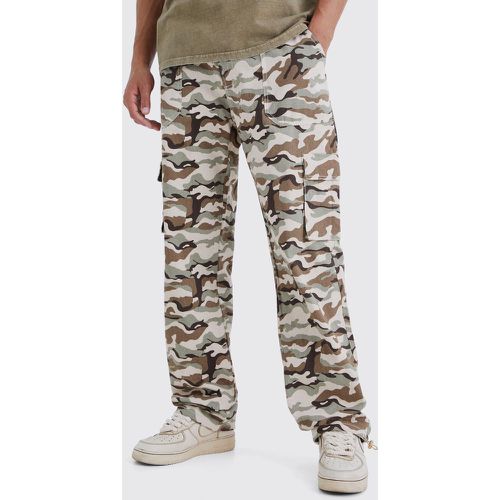 Tall - Pantalon cargo ample à imprimé camouflage - Boohooman - Modalova