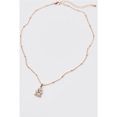 Collier à pendentif personnage strassé - ONE SIZE - Boohooman - Modalova