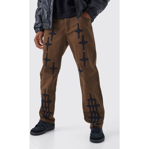 Pantalon ample à écussons - 28R - Boohooman - Modalova