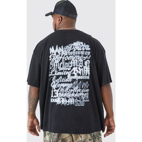 Grande taille - T-shirt oversize imprimé gothique - MAN - - XXXL - Boohooman - Modalova