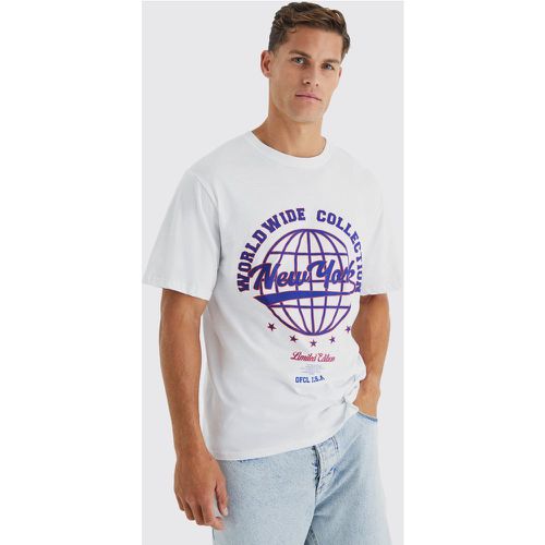 Tall - T-shirt oversize universitaire imprimé New York - Boohooman - Modalova