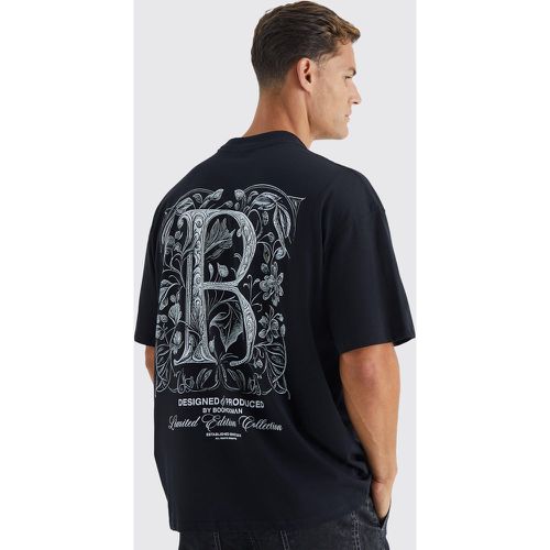 Tall - T-shirt oversize à lettre gothique B fleurie - Boohooman - Modalova
