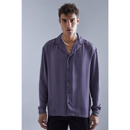 Chemise satinée à manches longues - S - Boohooman - Modalova