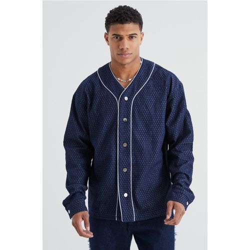 Chemise de baseball en jean - S - Boohooman - Modalova