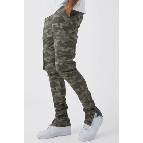 Tall - Pantalon cargo skinny à imprimé camouflage - Boohooman - Modalova