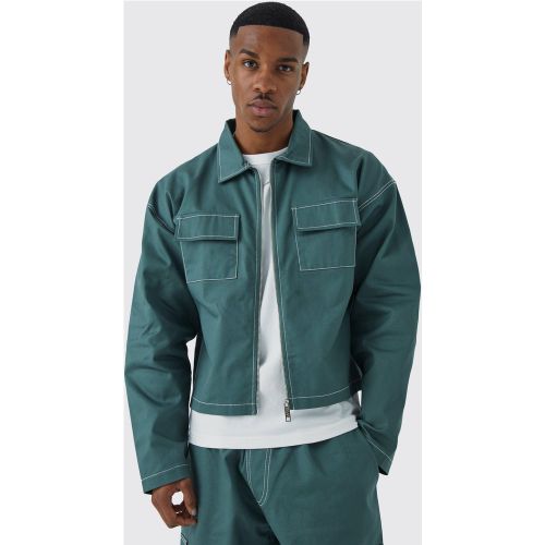 Veste ample à coutures contrastantes et manches longues - S - Boohooman - Modalova