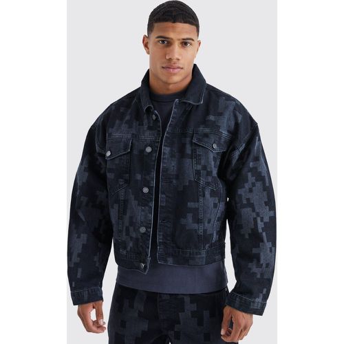 Veste en jean ample à imprimé camouflage - S - Boohooman - Modalova