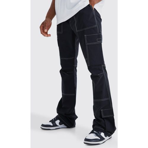 Pantalon cargo flare à coutures contrastantes - L - Boohooman - Modalova