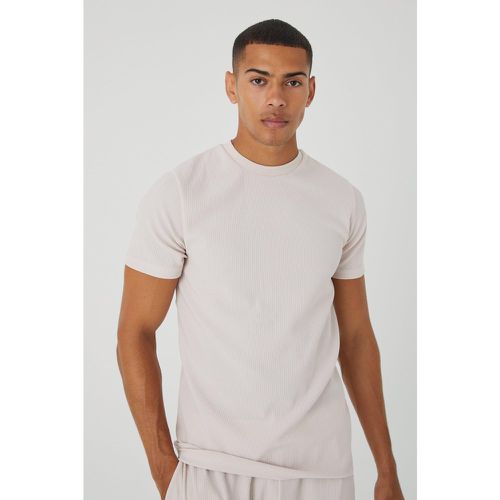 T-shirt cintré côtelé - M - Boohooman - Modalova