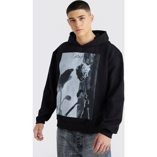 Sweat à capuche oversize épais imprimé - S - Boohooman - Modalova