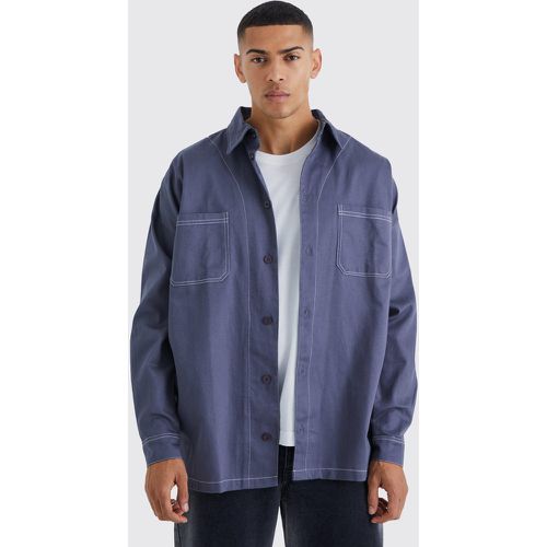 Surchemise oversize à coutures contrastantes - S - Boohooman - Modalova