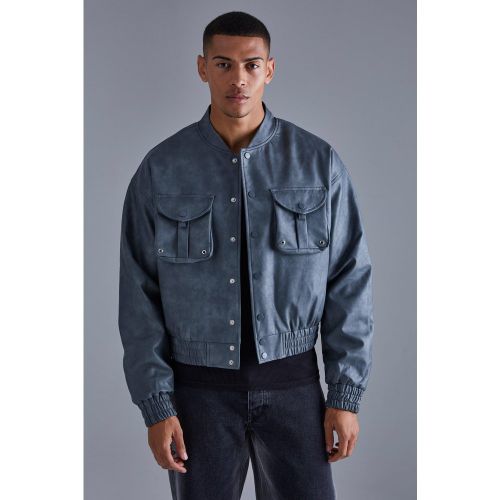 Bomber ample délavé homme - S - Boohooman - Modalova