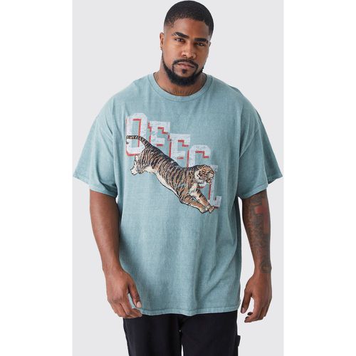 Grande taille - T-shirt délavé à imprimé - XXL - Boohooman - Modalova