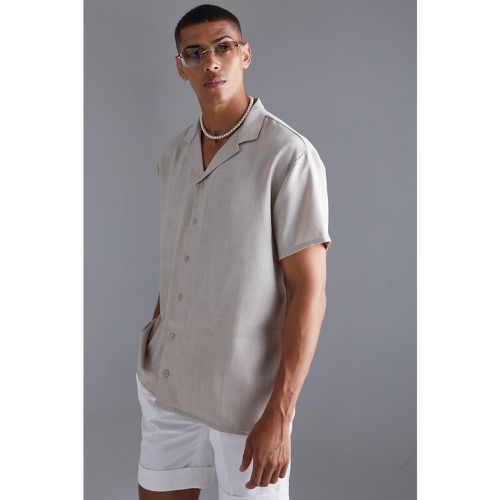 Chemise oversize en lin à manches courtes - M - Boohooman - Modalova