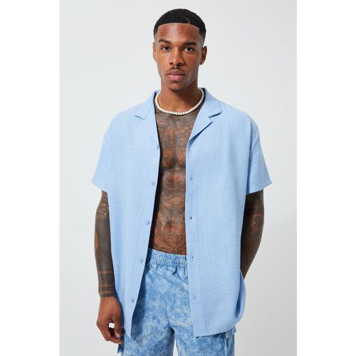 Chemise oversize en lin à manches courtes - S - Boohooman - Modalova