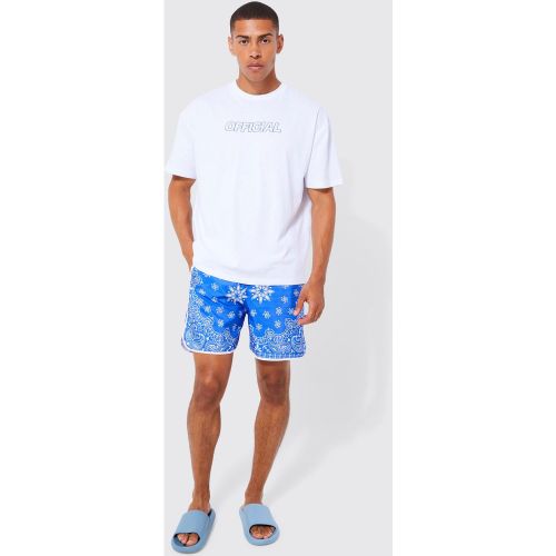 Ensemble oversize avec t-shirt et short de bain homme - M - Boohooman - Modalova