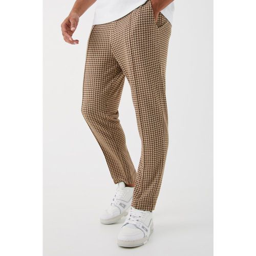 Pantalon fuselé à pinces et imprimé pied-de-poule - M - Boohooman - Modalova