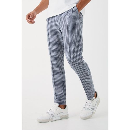 Pantalon fuselé à pinces et imprimé pied-de-poule - S - Boohooman - Modalova