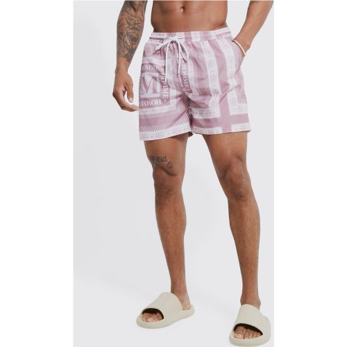 Short de bain mi-long imprimé - M - Boohooman - Modalova