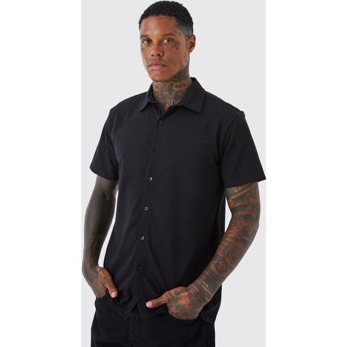 Chemise droite en jersey à manches courtes - S - Boohooman - Modalova