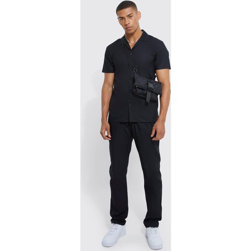 Ensemble avec chemise à manches courtes et pantalon slim - M - Boohooman - Modalova