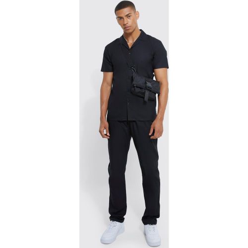 Ensemble avec chemise à manches courtes et pantalon slim - S - Boohooman - Modalova