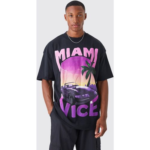 T-shirt oversize imprimé Miami Vice - Boohooman - Modalova