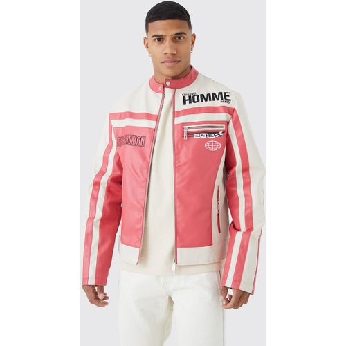 Veste de motard à empiècement - S - Boohooman - Modalova