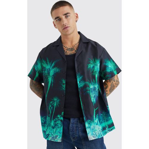 Chemise oversize imprimé palmier à manches courtes - M - Boohooman - Modalova