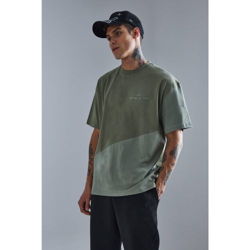 T-shirt oversize color block - S - Boohooman - Modalova