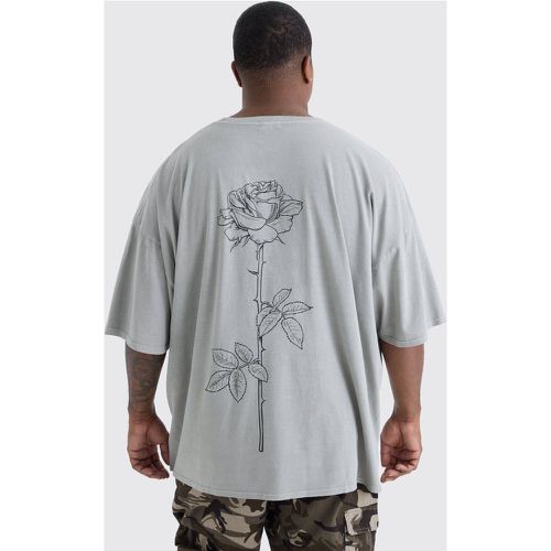 Grande taille - T-shirt oversize à imprimé rose - - XXXL - Boohooman - Modalova
