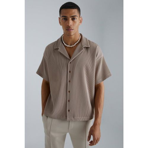 Chemise oversize plissée à manches courtes - M - Boohooman - Modalova