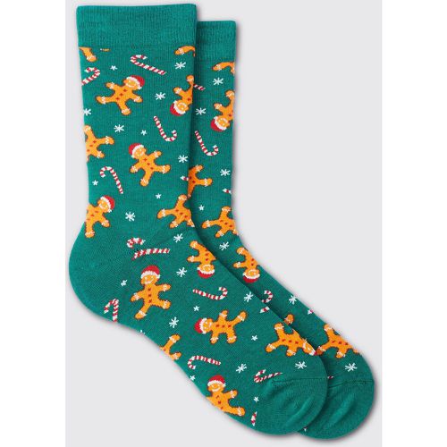 Chaussettes de Noël à motif pain d'épice - ONE SIZE - Boohooman - Modalova