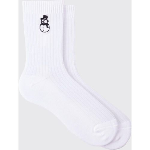 Chaussettes à broderie bon de neige - ONE SIZE - Boohooman - Modalova