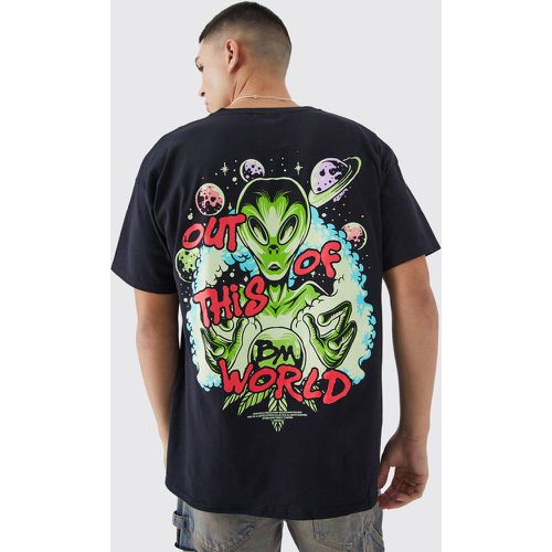 T-shirt oversize à imprimé alien - Boohooman - Modalova