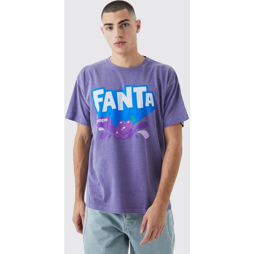 T-shirt oversize délavé à imprimé Fanta - M - Boohooman - Modalova