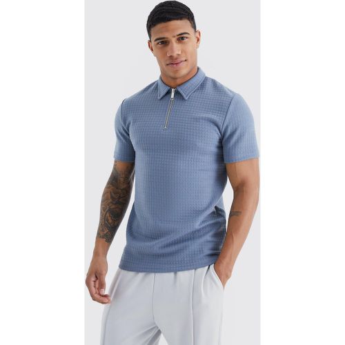 Polo texturé à manches courtes - S - Boohooman - Modalova