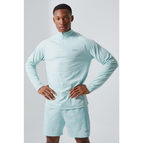 Top de sport zippé à imprimé camouflage - MAN Active homme - S - Boohooman - Modalova